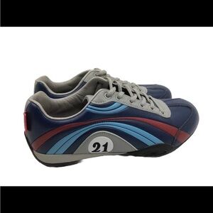 RARE HUNZIKER LangHeck Custom Casual Driving Shoe Sz 5  38 Navy Lamont Vintage